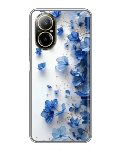 Чехол для Realme C67 с картинкой «Голубой цветочный каскад»