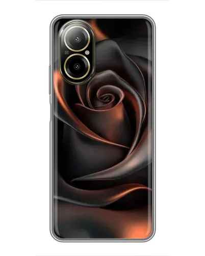 Чехол для Realme C67 с картинкой «Шелковая черная роза»