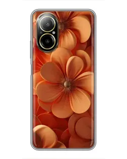 Чехол для Realme C67 с картинкой «Оранжевый макро цветок»