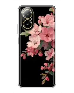 Чехол для Realme C67 с картинкой «Розовая ветка сакуры»