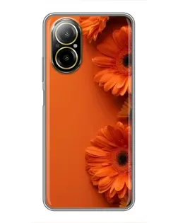 Чехол для Realme C67 с картинкой «Оранжевые герберы»