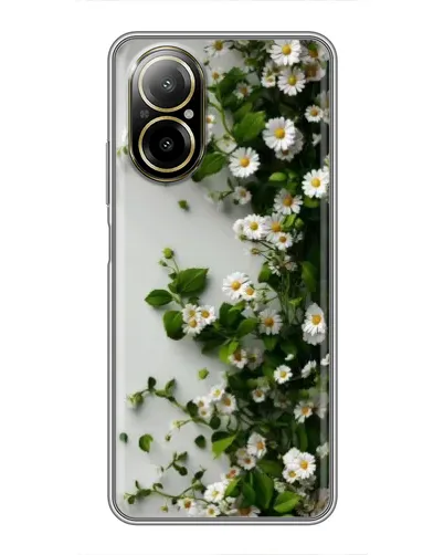 Чехол для Realme C67 с картинкой «Ветка мелких белых цветов»