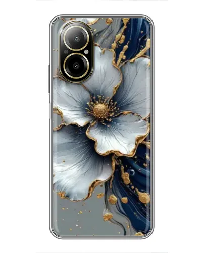 Чехол для Realme C67 с картинкой «Белый цветок и золотой флюид» Чехол для Realme C67 с картинкой «Белый цветок и золотой флюид»
