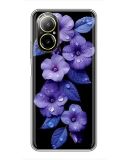 Чехол для Realme C67 с картинкой «Фиолетовые цветы с росою» Чехол для Realme C67 с картинкой «Фиолетовые цветы с росою»