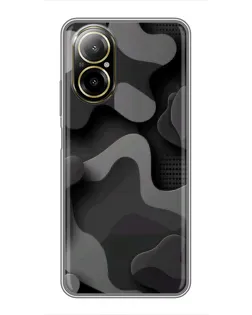 Чехол для Realme C67 с картинкой «Темный абстрактный камуфляж»