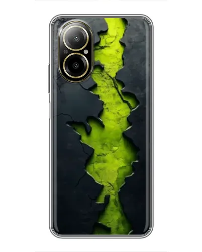 Чехол для Realme C67 с картинкой «Салатовый разлом скалы»