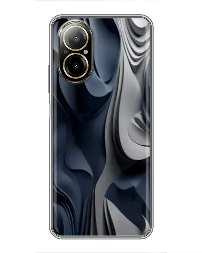 Чехол для Realme C67 с картинкой «Объемные синие складки»