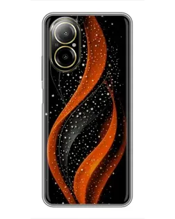 Чехол для Realme C67 с картинкой «Огненная звездная волна»