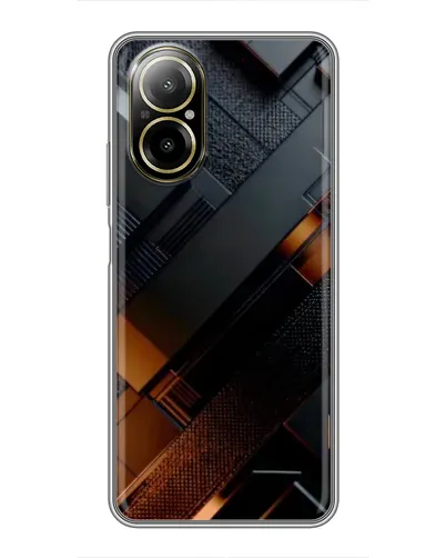 Чехол для Realme C67 с картинкой «Черные геометрические блоки»