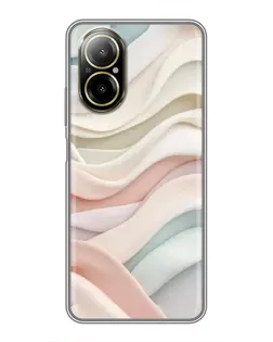 Чехол для Realme C67 с картинкой «Пастельные нежные волны»
