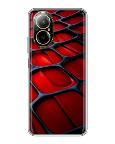 Чехол для Realme C67 с картинкой «Красная глянцевая сетка»
