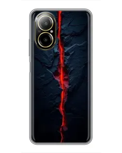 Чехол для Realme C67 с картинкой «Kрасная лавовая трещина»