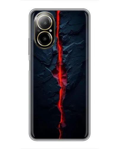 Чехол для Realme C67 с картинкой «Kрасная лавовая трещина»