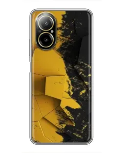 Чехол для Realme C67 с картинкой «Золотые осколки геометрии»