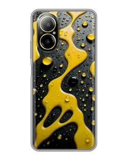 Чехол для Realme C67 с картинкой «Жидкое желтое золото»