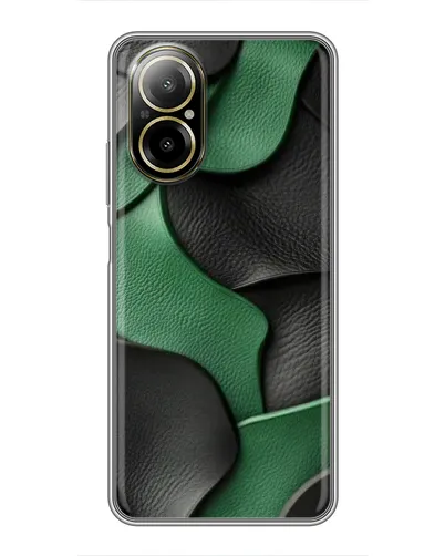 Чехол для Realme C67 с картинкой «Зеленые кожаные волны»