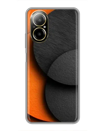 Чехол для Realme C67 с картинкой «Геометрия оранжевых кругов»