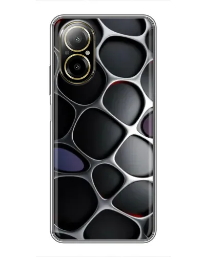 Чехол для Realme C67 с картинкой «Объемная темная решетка»