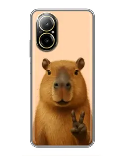 Чехол для Realme C67 с картинкой «Капибара виктория»