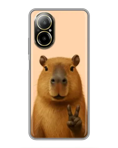 Чехол для Realme C67 с картинкой «Капибара виктория»