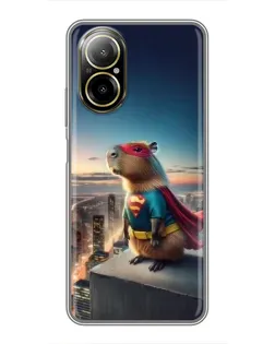 Чехол для Realme C67 с картинкой «Капи-мен супергерой»
