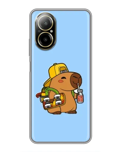 Чехол для Realme C67 с картинкой «Капибара на скейте»
