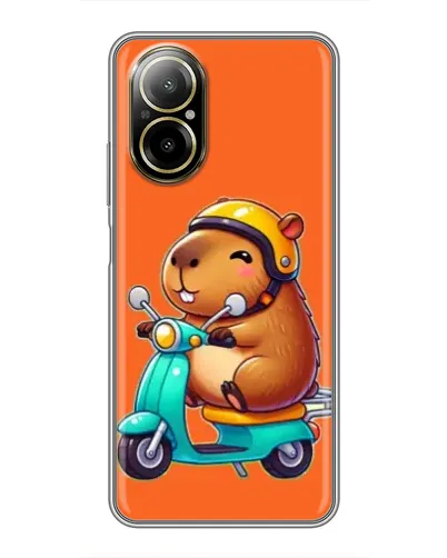Чехол для Realme C67 с картинкой «Капибара на скутере»