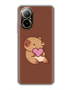 Чехол для Realme C67 с картинкой «Капибара с сердцем»