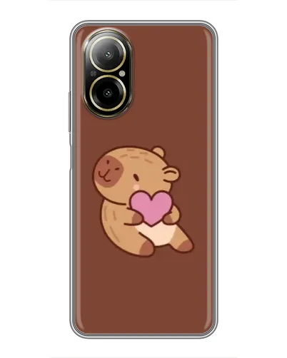 Чехол для Realme C67 с картинкой «Капибара с сердцем»