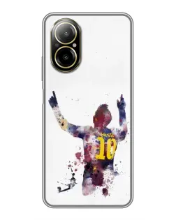 Чехол для Realme C67 с картинкой «Акварельный Месси Барселона» Чехол для Realme C67 с картинкой «Акварельный Месси Барселона»