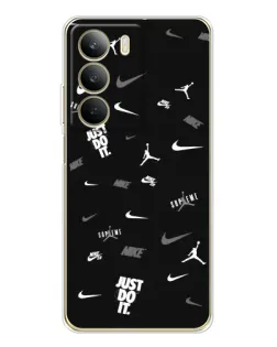 Чохол для Realme C71 з картинкою «Nike Black Pattern»