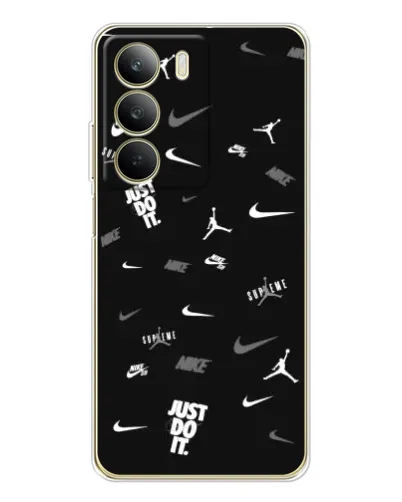 Чохол для Realme C71 з картинкою «Nike Black Pattern» Чохол для Realme C71 з картинкою «Nike Black Pattern»