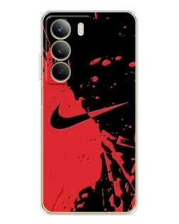 Чехол для Realme C71 с картинкой «Красные брызги Nike»