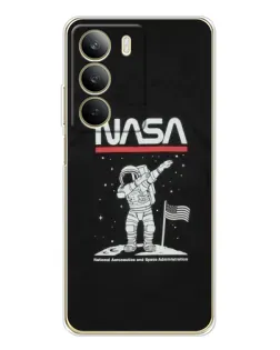Чохол для Realme C71 з картинкою «NASA — крокуємо по Місяцю»