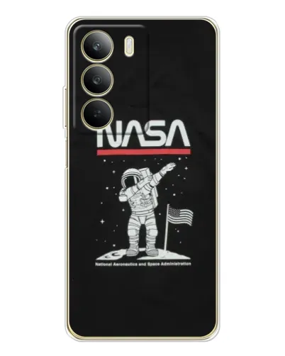 Чохол для Realme C71 з картинкою «NASA — крокуємо по Місяцю»