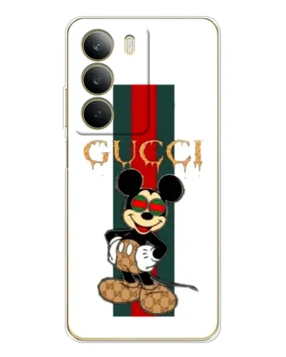 Чехол для Realme C71 с картинкой «Микки Маус Gucci — полосы»