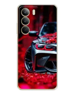 Чохол для Realme C71 з картинкою «Спортивна BMW та квіти»
