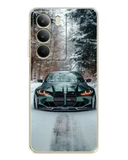 Чохол для Realme C71 з картинкою «BMW у зимовому лісі»
