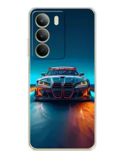 Чехол для Realme C71 с картинкой «BMW — огни неона»