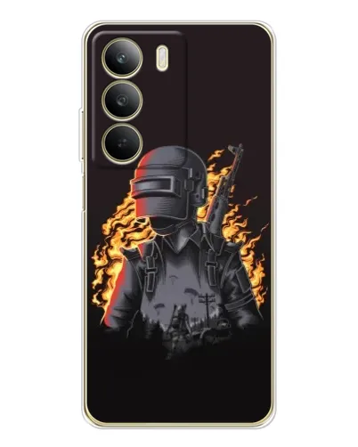 Чохол для Realme C71 з картинкою «PUBG — вогняний силует»
