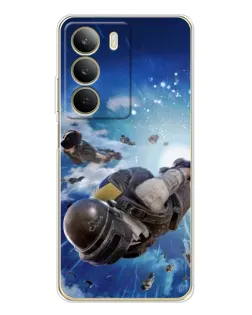 Чохол для Realme C71 з картинкою «Десант PUBG — стрибок»
