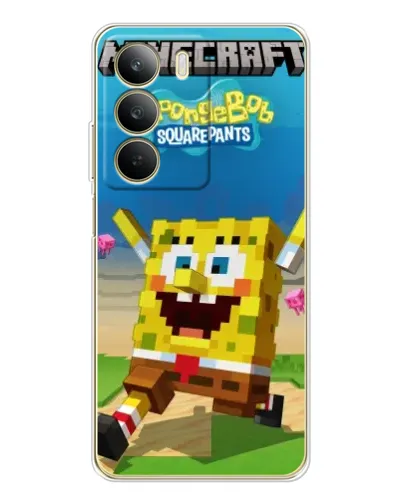 Чехол для Realme C71 с картинкой «Губка Боб Minecraft» Чехол для Realme C71 с картинкой «Губка Боб Minecraft»