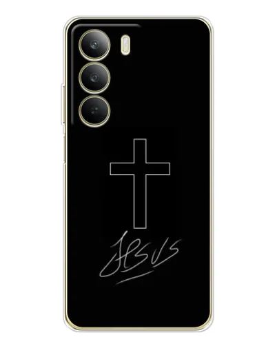 Чехол для Realme C71 с картинкой «Графический крест Jesus» Чехол для Realme C71 с картинкой «Графический крест Jesus»