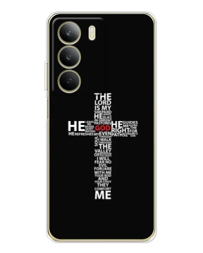 Чехол для Realme C71 с картинкой «Текстовый крест» Чехол для Realme C71 с картинкой «Текстовый крест»