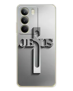 Чехол для Realme C71 с картинкой «Металлический крест Jesus»