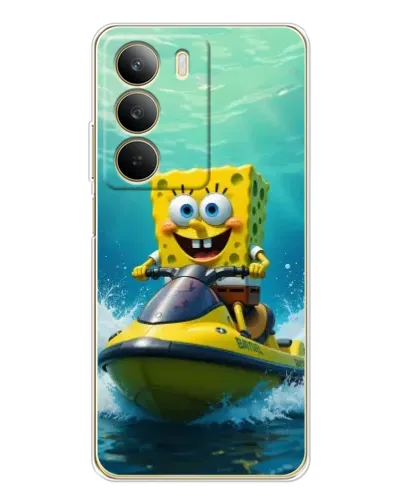 Чехол для Realme C71 с картинкой «Спанч Боб на гидроцикле»