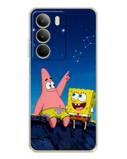 Чехол для Realme C71 с картинкой «Губка Боб и Патрик ночью» Чехол для Realme C71 с картинкой «Губка Боб и Патрик ночью»