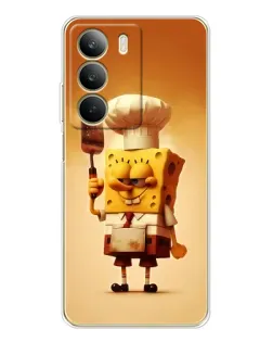 Чехол для Realme C71 с картинкой «Губка Боб повар»