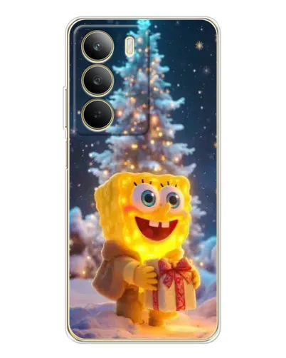 Чехол для Realme C71 с картинкой «Рождественский Спанч Боб»