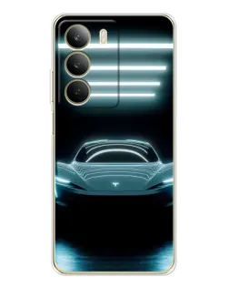 Чохол для Realme C71 з картинкою «Tesla в неоні»
